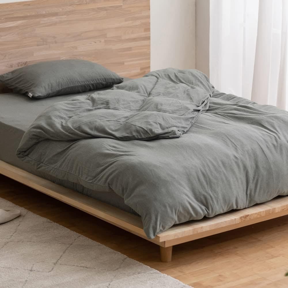 天竺3点セット ダークグレー シングル 3550