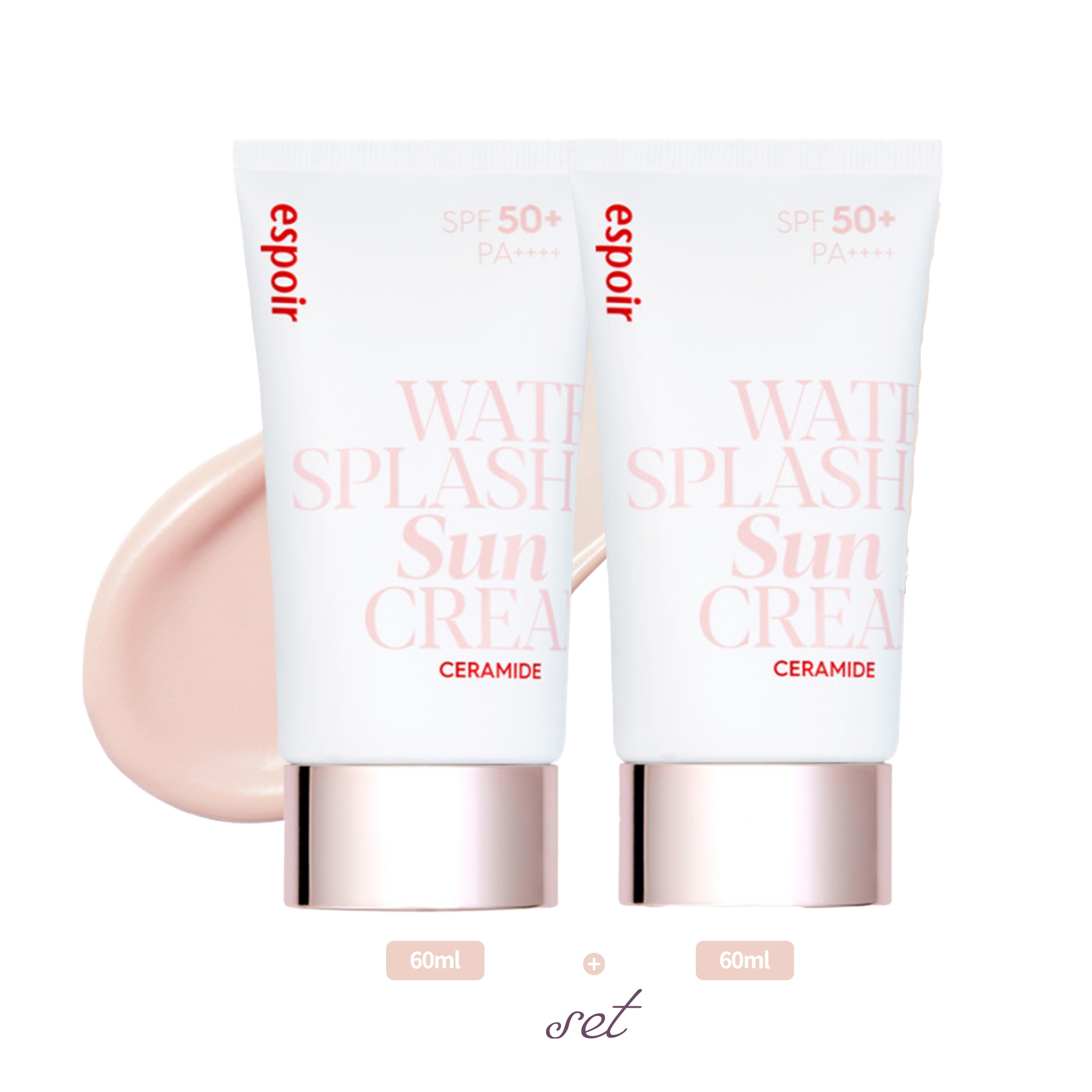 [2個セット] ウォーター スプラッシュ サンクリーム, 60ml + 60ml, SPF50+ PA++++