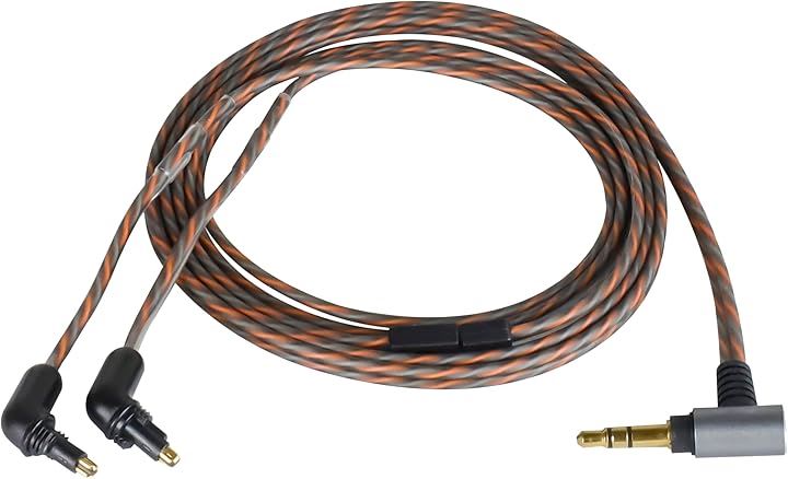 EXK リケーブル EX1000 イヤホンケーブル 交換用ケーブル 銀メッキ単結晶銅 4芯 MDR-EX1000EX600EX800などに適合する L型( 3.5mm)