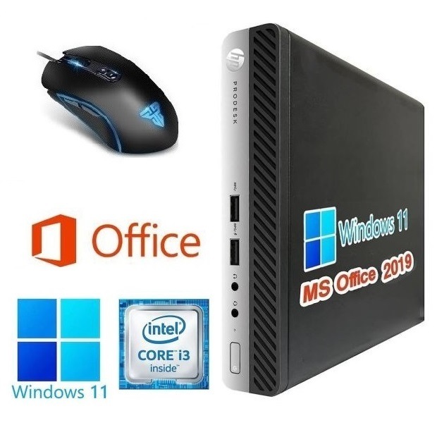 【サポート付き】HP 400G3 SSD:1TB 大容量メモリー:8GB Office2019 超省スペース コンパクト & 【最新版】ゲーミングマウス X9 usb有線