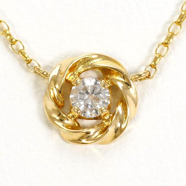 K18 18金 YG イエローゴールド ネックレス ダイヤ 0.06 約40cm ジュエリー 中古