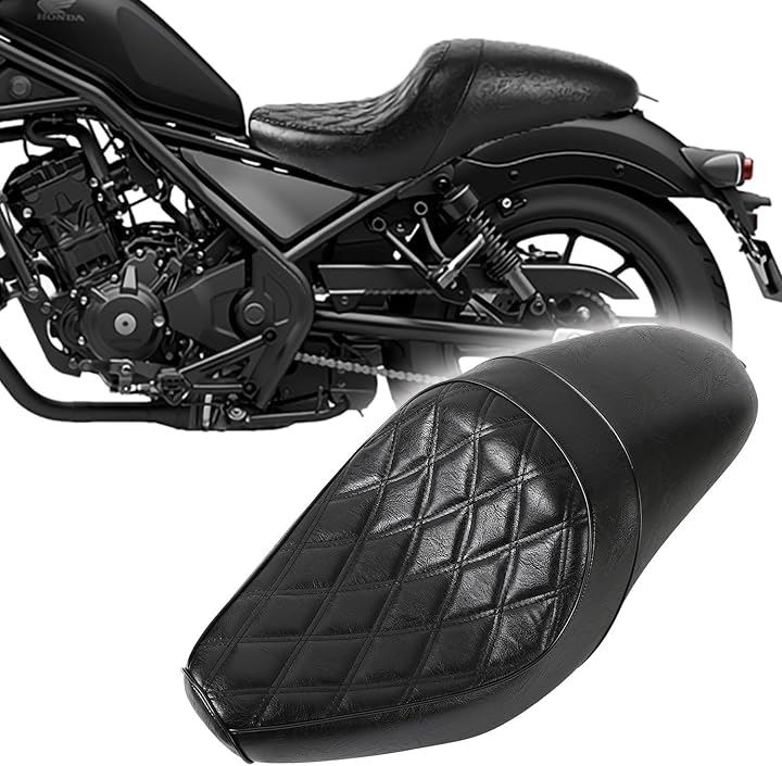 互換品日本在庫レブル250 500 本革調 ロングシート 高密度クッション 乗り心地向上 ボルトオン交換 Kagura motors (クラシックダイヤ・ガンファイター, 純正互換仕様)