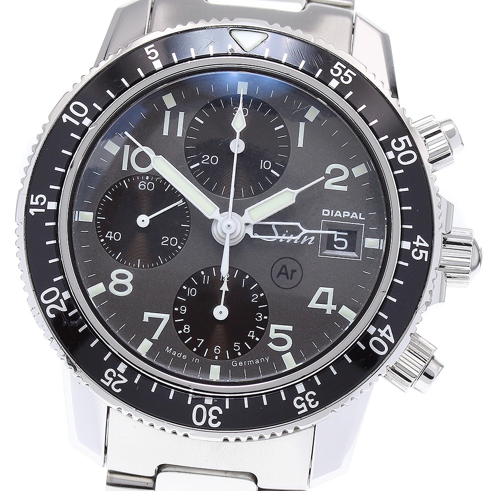 ジン Sinn 103.B.SA.DIAPAL ディアパル クロノグラフ デイト 自動巻き メンズ 保証書付き_822818【中古】