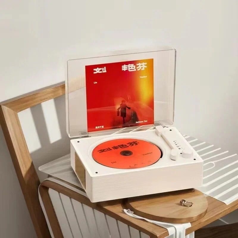 メガ割 cdプレーヤー 販売充電式ポータブルデスクトップ Bluetooth スピーカー誕生日ギフトレトロアルバムプレーヤーレトロ Cd プレーヤー