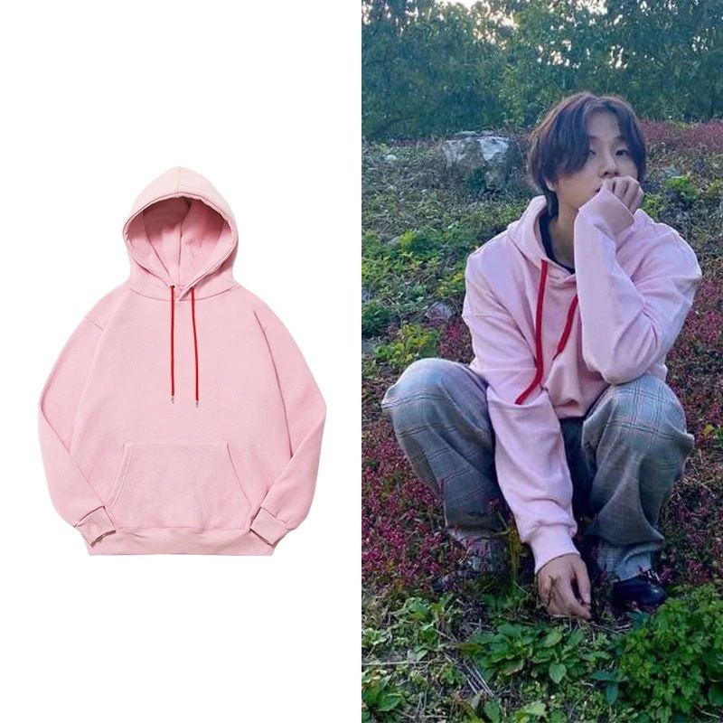 キムジンファン服スウェットシャツピンクプルオーバーパーカープラスベルベット薄手秋冬男性と女性用