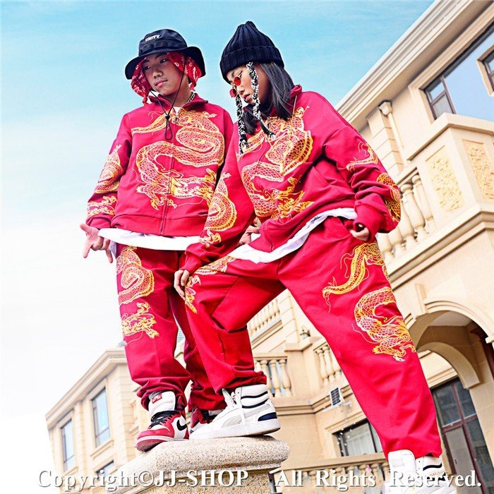 レッド サルエルパンツ セットアップ 女の子 男の子 ダンス衣装 ジャズダンス キッズダンス衣装 キ