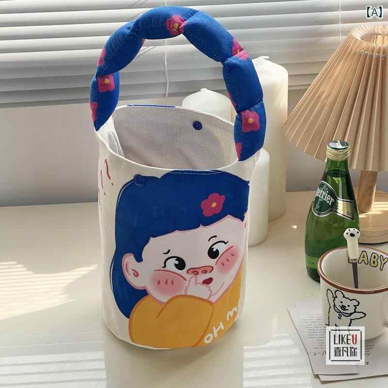 バケットバッグ バケツ レディース おしゃれ 鞄 かわいい 女の子 イラスト ベロア 青 オレンジ 緑