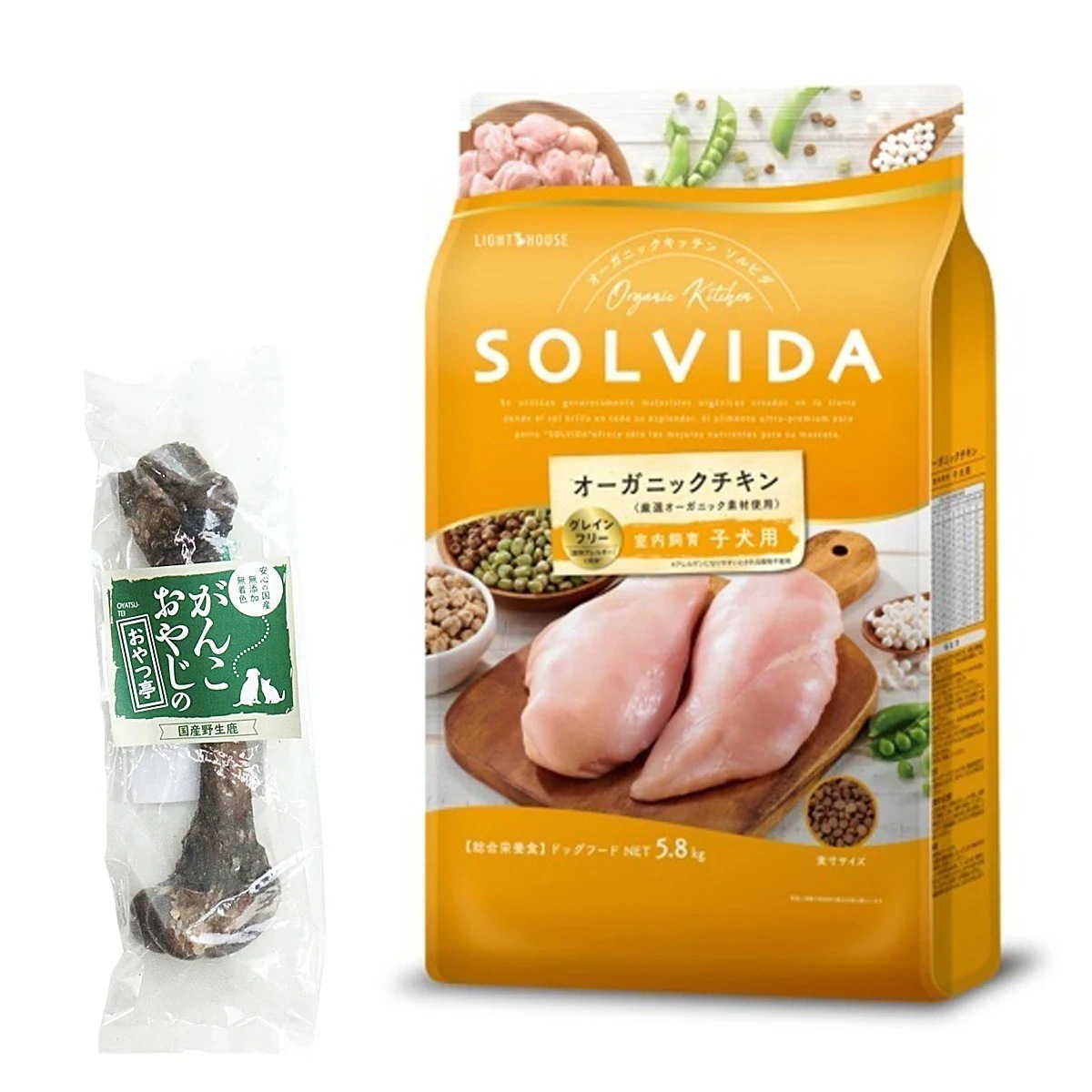 グレインフリー チキン 室内飼育子犬用 5.8kg【国産鹿レッグボーン 1本Mサイズ付き】犬 ドッグフード