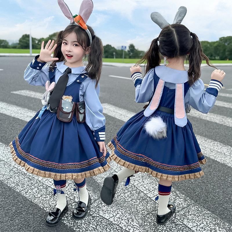ズートピア ジュディ コスプレ衣装キッズ コスプレ 帽子付き 11点 セット 子供用 ジュディ・ホップス ハロウィン コスプレ 仮装 cosplay クリスマスコスプレ