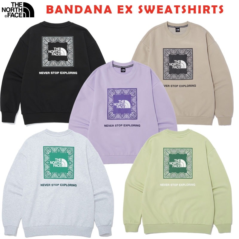 韓国正規品保証 関税負担なし NM5MN60A BANDANA EX SWEATSHIRTSデイリー 基本 着装 男子 女子 人気 韓国 ファッション 男女共用 アウトドア