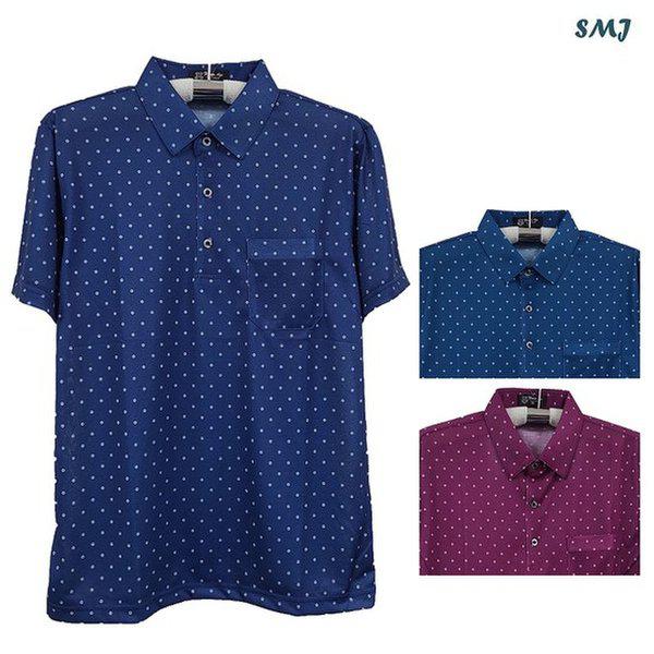 SMJ1727 メンズ半袖カラーTシャツ 中年男性半袖Tシャツ 夏