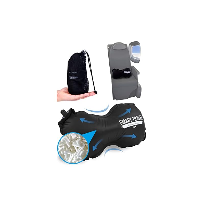 Smart Travel Travel Products 腰枕 空気注入式 腰サポート枕 トラベルピロー 飛行機用 長距離飛行 女性 男性 子供