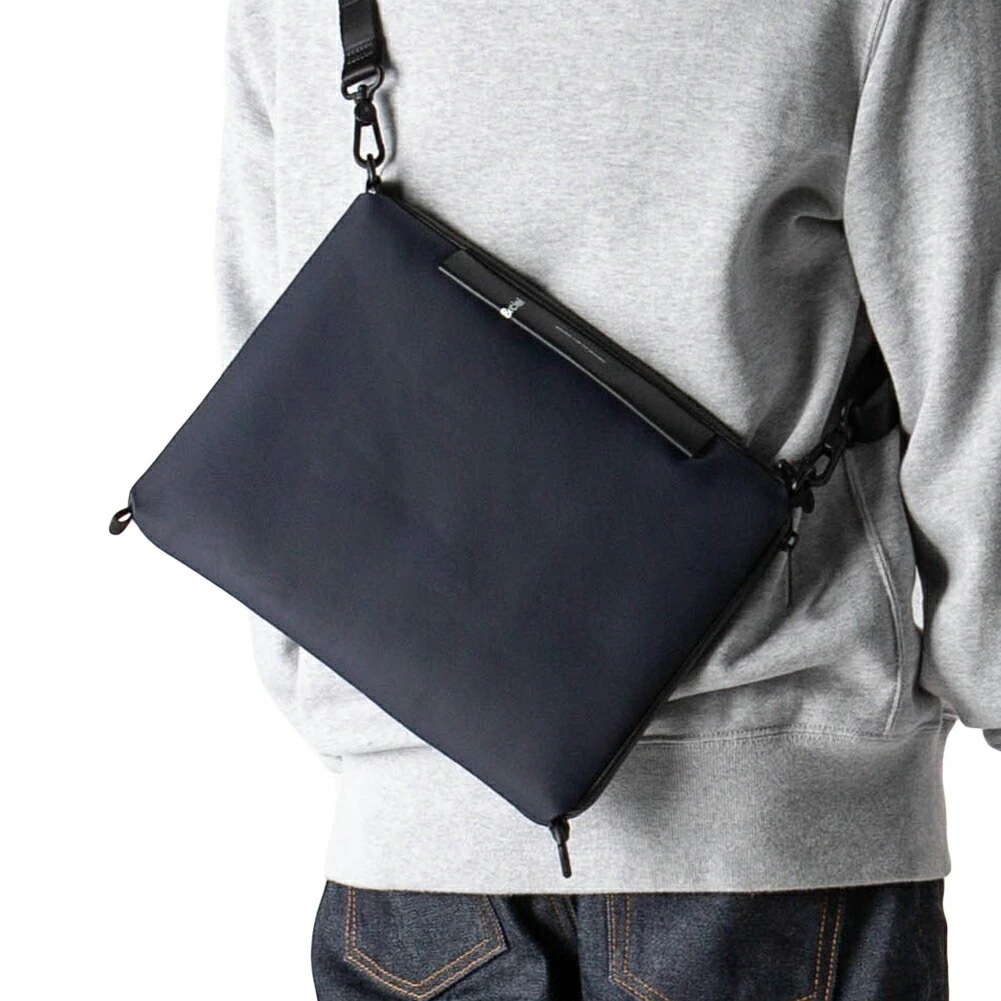 ショルダーバッグ サコッシュ 斜め掛け ブルー クロスボディ タブレット収納 メンズ バッグ