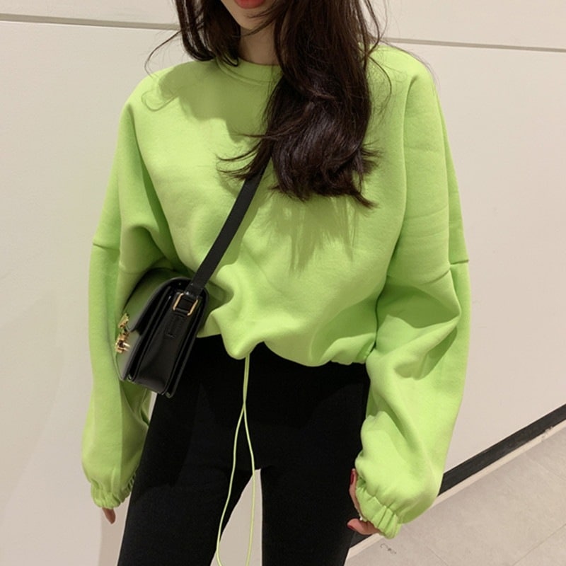 トレーナー ラウンドネック プルオーバー 長袖 ルーズ 韓国 レディース かわいい 可愛い キュート 大人可愛い 大人女子 シンプル スポーティー きれいめ カジュアル 大人 気品 上品