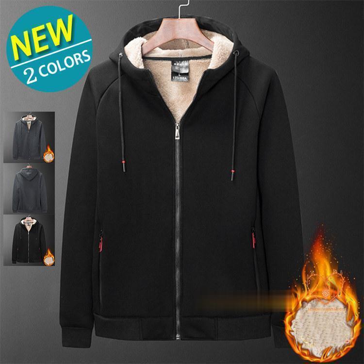 長袖パーカー メンズ 裏起毛 ジップアップパーカー 無地 厚手パーカー ボア トップス フード付き おしゃれ 秋冬 6,923円
