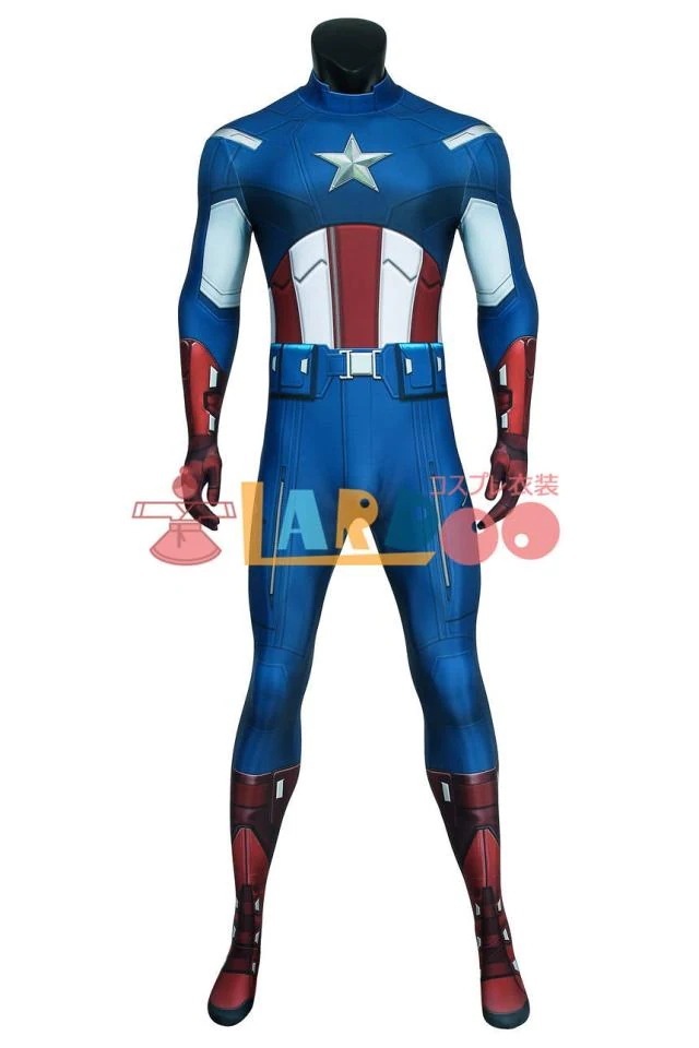 新タイプ追加 激安販売 アベンジャーズ ジャンプ The Avengers Captain America Zentai Jumpsuit Bodysuit コスプレ衣装[4