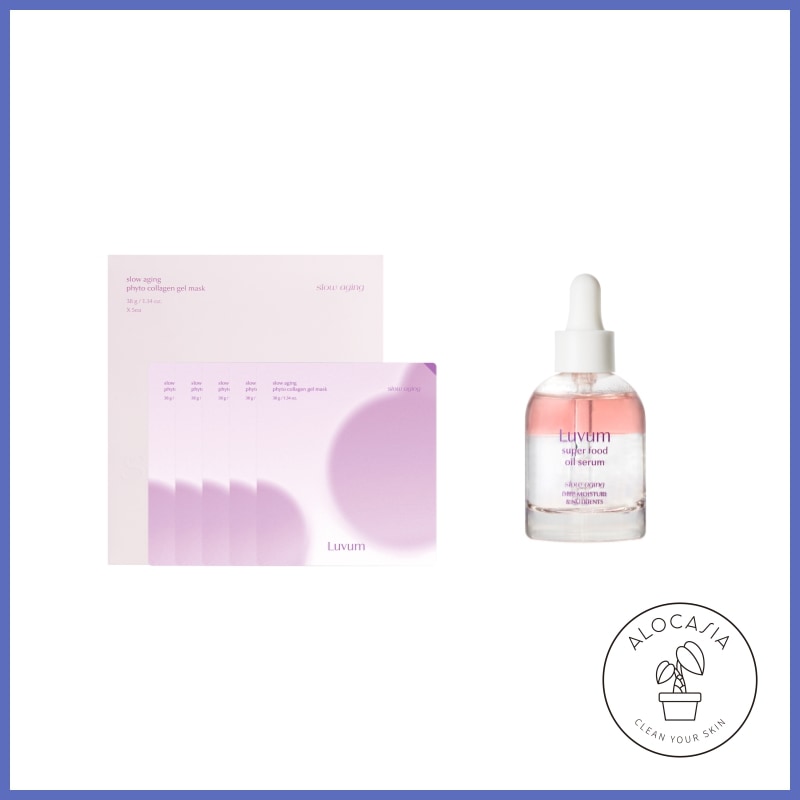 (SET) スローエイジングフィトコラーゲンゲルマスク (5枚入) + スローエイジングスーパーフードオイルセラム (30ml) 5,320円