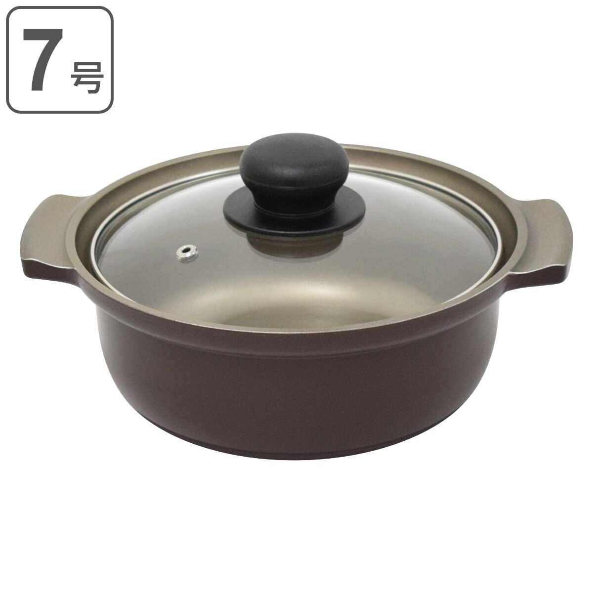 卓上鍋 7号 IH対応 IH味彩鍋 ガス火対応 ih対応 IH ガス 両手鍋 鍋 なべ 日本製 ガラス蓋付き 2人用 2ー3人用 アルミ製 卓上なべ 直火対応 軽量 レシピブック付き ガラス蓋