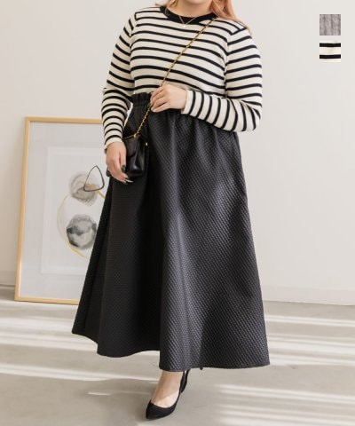 大きいサイズ レディース LL 3L 4L XL XXL XXXL ニットドッキングワンピース