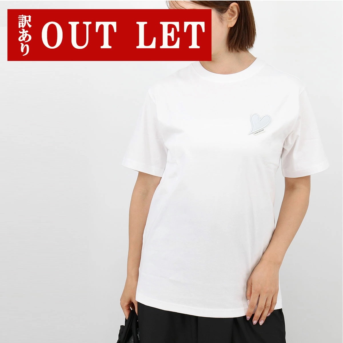 Tシャツ ZF5JS05 半袖 コットン HEART PATCH T-SHIRT ハートロゴパッチ クルーネック SS TEE レディース ブランド