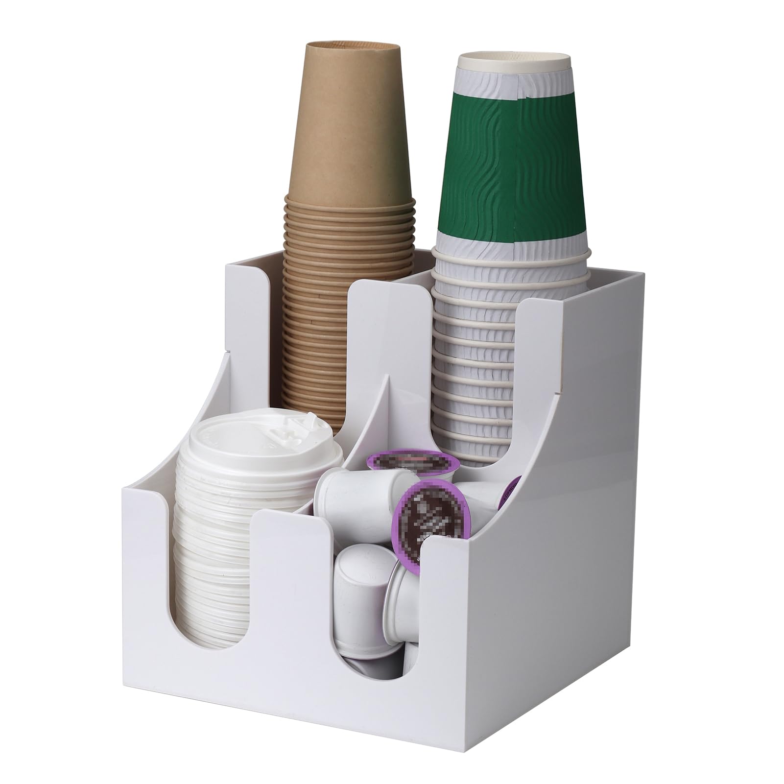 使い捨てカップディスペンサー 紙コップホルダー カップスリーブホルダー 4グリッド アクリル製 業務用
