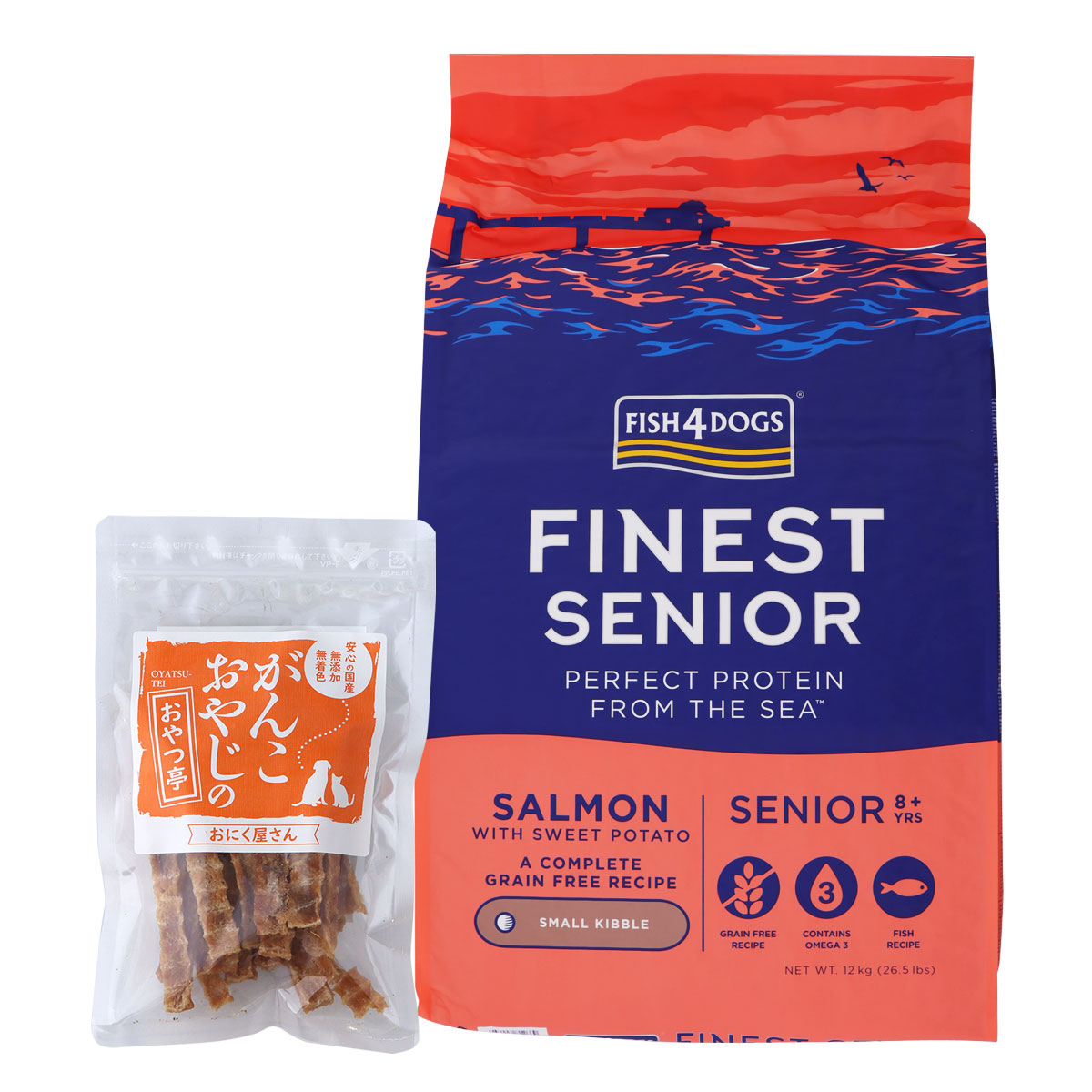 ファイネスト サーモン シニア 小粒 12kg【国産たじま鶏ジャーキー40g付き】