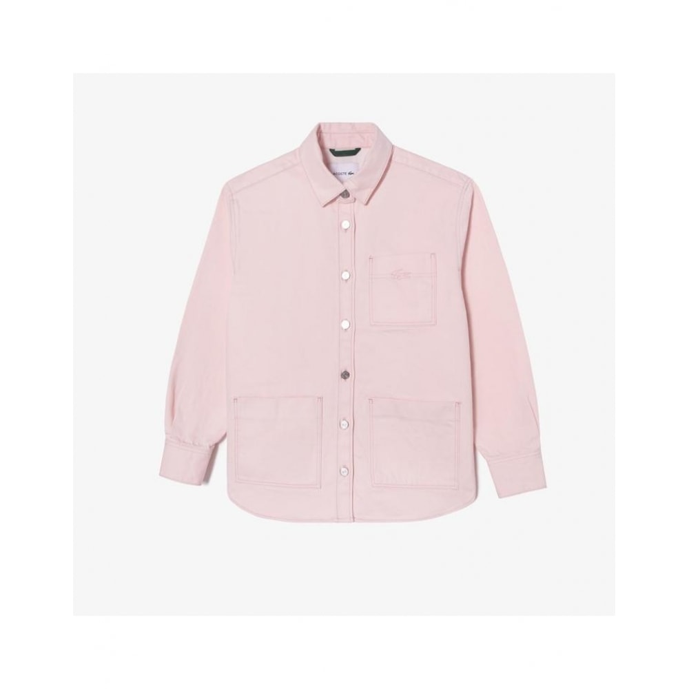 ラコステ レディース オーバーサイズ カラーデニム シャツ ジャケット BF2446-55G