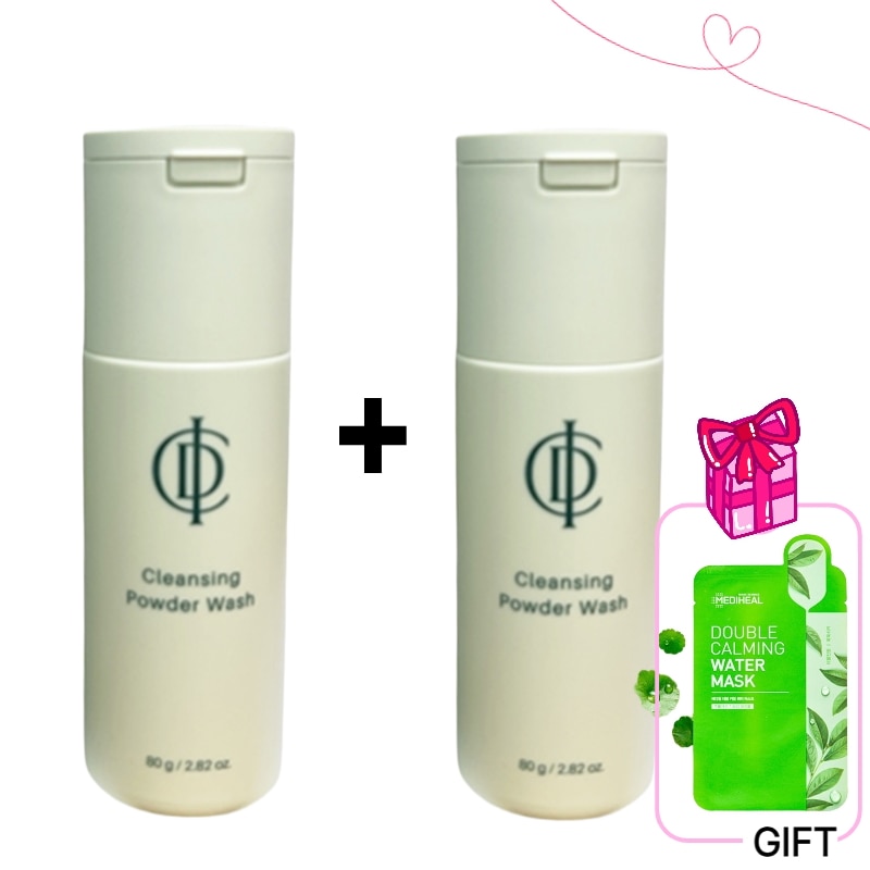 【2本セット＋ギフト付】クレンジングパウダーウォッシュ 80g×2本/メディヒール ダブルカーミングマスク（1枚）プレゼント/韓国コスメ/ディープクレンジング/肌バランスケア