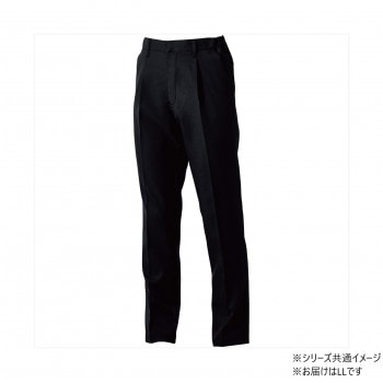 桑和 9522-09 スラックス（ワンタック.脇ゴム） LLサイズ ブラック（4） SOWA