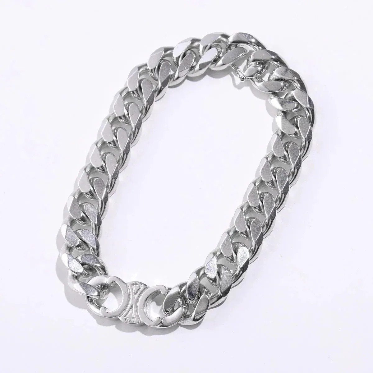 CELINE セリーヌ ブレスレット 460JG6BRA.36SI メンズ Triomphe トリオンフ グルメット チェーン 36SI/Silver