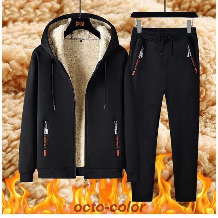 ボアパーカー 上下セット 裏起毛 パーカー ジップアップ 暖かい メンズ スウェット 長袖 セットアップ ジャージ スリム 無地