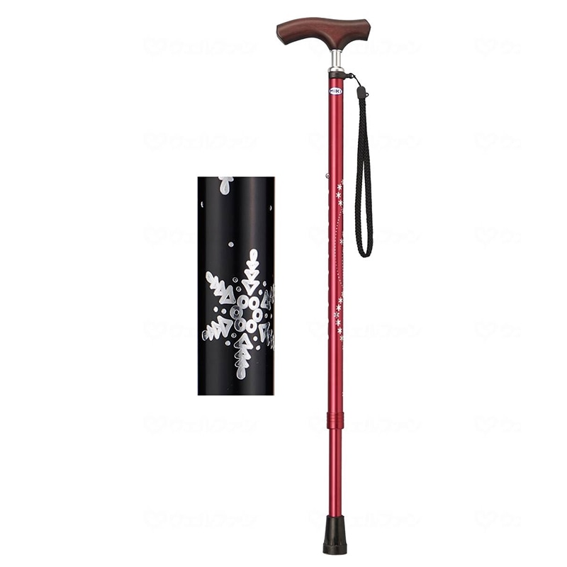杖 キララ・ケイン 雪柄 軽量 女性 男性 杖ホルダー 自立 サポート おしゃれ 医療用 介護用 転倒防止 高齢者 立ち上がり 補助 腰痛 予防 ウェルファン 掲載商品 歩行用