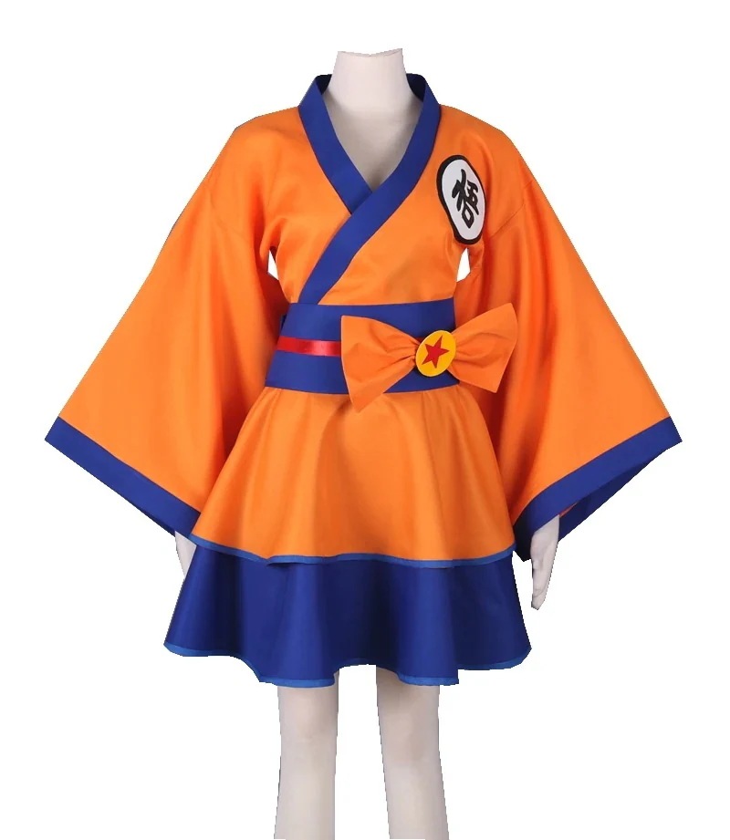 Dragon ball ドラゴンボールZ 孫 悟空 カカロット 女性のロリータ着物 ドレス コスプレ衣装 コスチューム