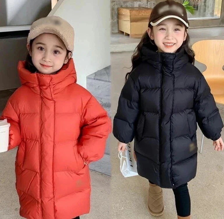 女の子 中綿コート ベビー服 キッズコート キッズ ダウンコート アウター 中綿 厚手 ダウンジャケット ロング丈 フード付き 防風 可愛い 軽い 暖かい ジュニア お出かけ コート1EC658