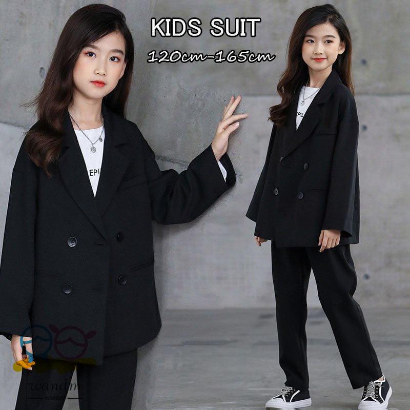 卒業式 小学校 女子 パンツスーツ セットアップ ピアノ発表会 パンツスーツ 2点セット キッズ ブラック フォーマル 黒 結婚式 ジュニア 七五三 お受験