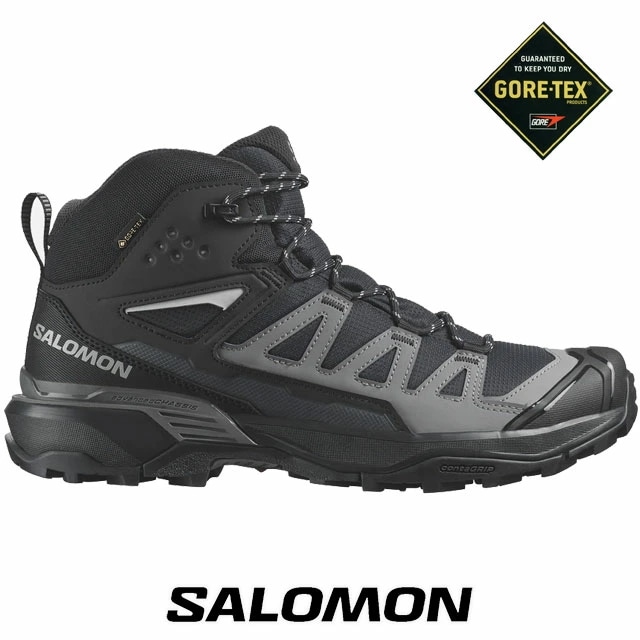 サロモン メンズ スニーカー X ウルトラ 360 MID ゴアテックス 防水 ハイキングシューズ 滑りにくい 靴 レースアップ ミッドカット アウトドア ブラック 474476 送料無料r