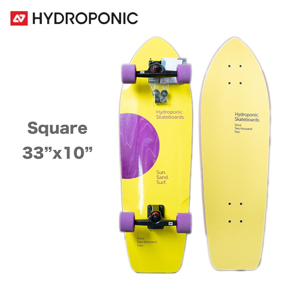 スケートボード コンプリート Surfskate Square 33インチ Lunar Yello / Purple スケボー サーフスケート スクエア ターン 回転 アーバン スポーツ
