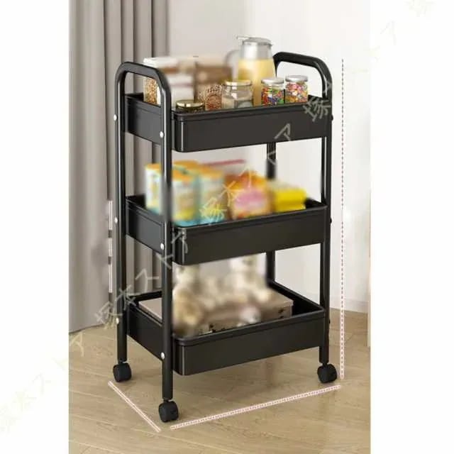 キッチンワゴン 3段 スリム キャスター付き スチール 大きい 耐荷重 ベビーワゴン 収納ワゴン ワゴン スリムワゴン キッチン 台所 収納ラック 家庭用