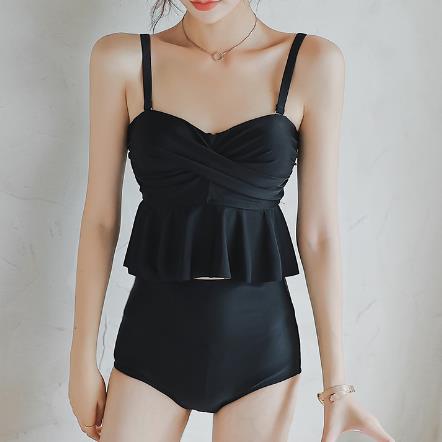 ハイウエスト フリル ツイスト タンキニ ビキニ 水着 ガーリー