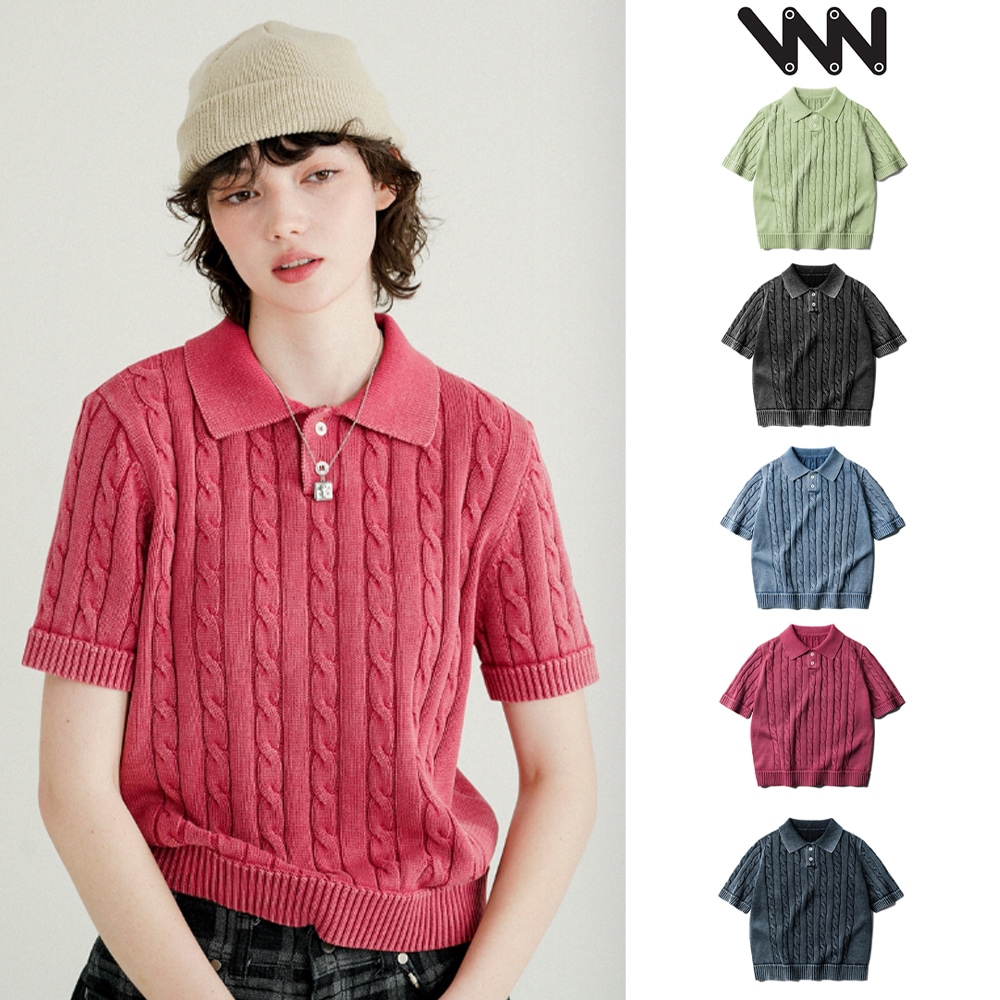 [WV PROJECT] Twist Washed Short Sleeve Knit 5,527円