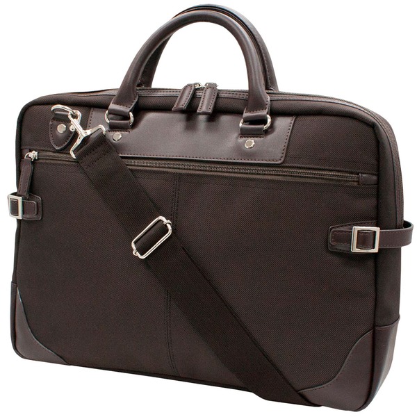 肩掛け手持ちの2WAY4面ウレタン入りPC対応ビジネスバック チョコxチョコ