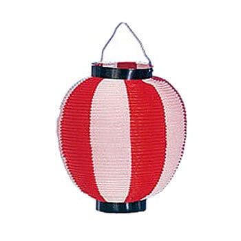 景品 子供 [10個セット] ポリ提灯大ニ色 赤/白 【 屋台 ちょうちん イベントグッズ 装飾品 縁日 お祭り 飾り 夏祭り 子ども会 イベント用品 】