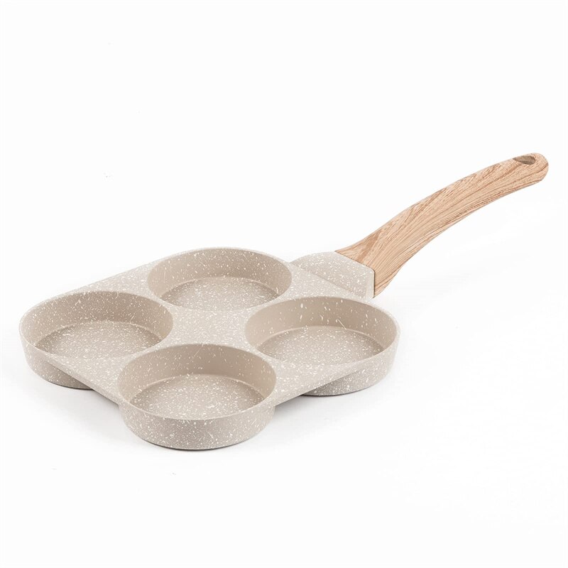 大好評！メガ割短納期２点３００円FF目玉焼きフライパン 仕切り付き IH対応 4つ穴円形フライパン マルチパン 朝食パン 焦げ付きにくい洗いやすい 大判焼き器 お弁当 今川焼き パンケーキ 焼きおにぎ