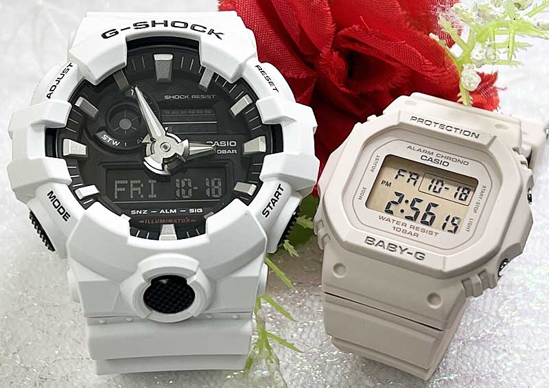 恋人たちのGショック ペアウオッチ G-SHOCK BABY-G ペア腕時計 カシオ 2本セット gショック ベビーg GA-700-7AJFBGD-565U-4JF電池式 アナデジ デジタル