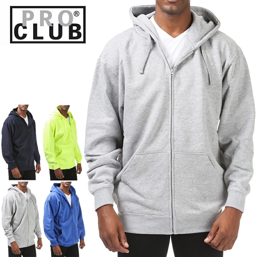 プロクラブ PRO CLUBCOMFORT FULL ZIP-9oz HOODIEコンフォート フルジップ ９オンス フーディブラウン ヘザーグレー ネイビー ロイヤル