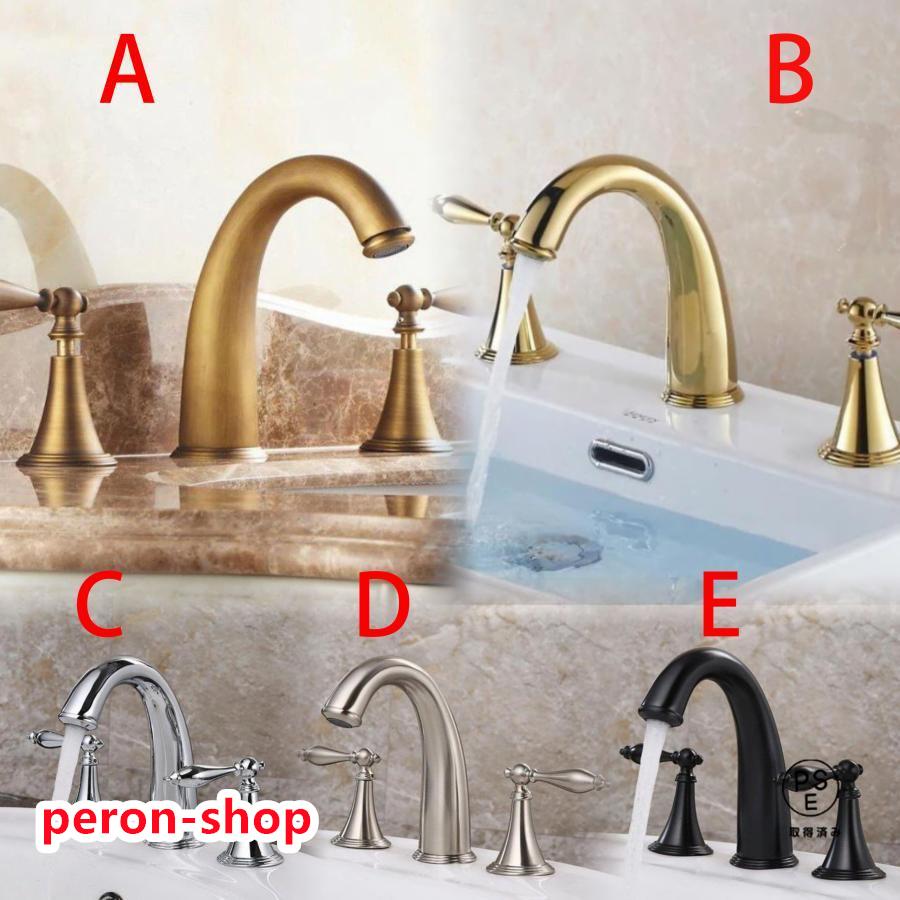 木材建築資材設備キッチン用設備混合水栓 浴室 クローム 交換 アンティーク 真ちゅう製 手洗い DYI おしゃれ 洗面台 3つ穴 【即納】蛇口 キッチン 2つハンドル