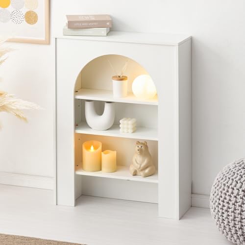 萩原 マントルピース 壁面収納 韓国インテリア 本体 完成品 棚 後付け 教科書 飾り棚 ホワイト 幅 60 奥行 20 高さ 80 MCC-6898WH