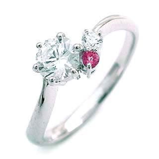 10月誕生石 CanCam掲載ピンクトルマリン Ptダイヤリング（婚約指輪エンゲージリング）楽ギフ_包装02P26Mar16