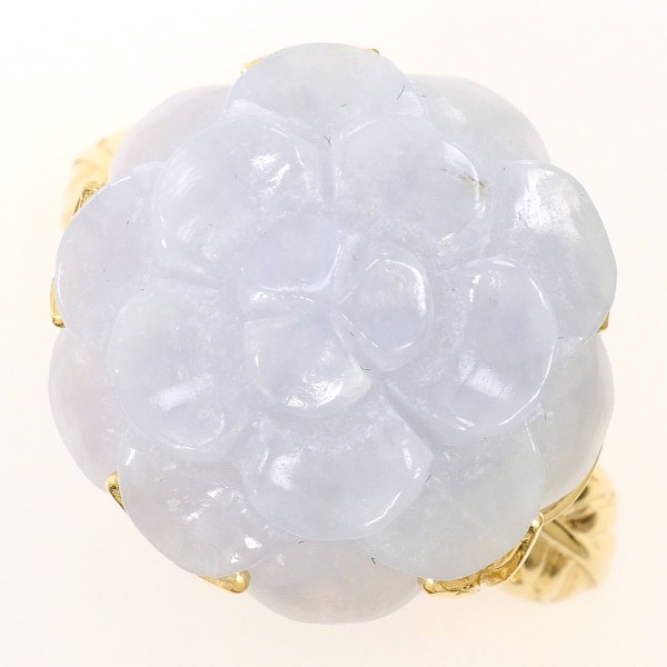14K YG リング 指輪 14.5号 ヒスイ(ジェイダイト) 総重量約5.8g ジュエリー 中古