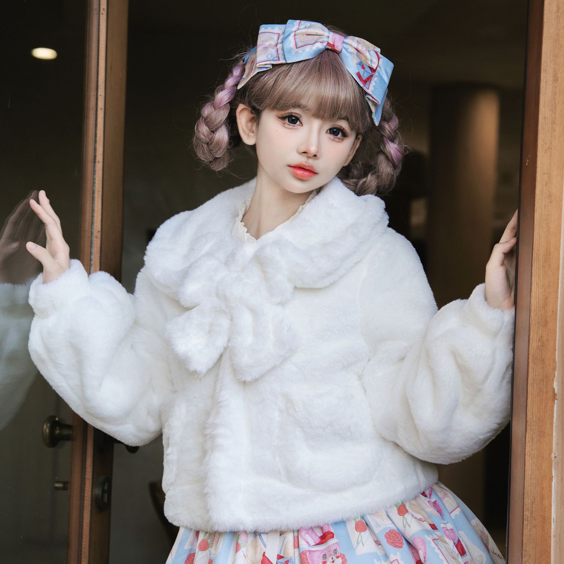 正規品lolitaパイルコート韓国デザイン日常百合児童襟はウサギ毛短い冬コートに似せている 6,332円